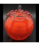 Art Glass Red Tomato with Clear Stem Paperweight Kitchen Decor Collectable - £10.25 GBP
