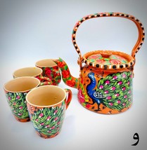 Truck Art Hand Painted Teapot Set with 4 Porcelain Cups - $40.00