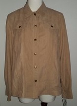 NWT Alfred Dunner Tan Women&#39;s Button-Up Shirt Size 8 New England Trail - £10.99 GBP