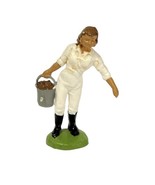 Vintage Britains Plastic Farm Figure 2&quot; tall Woman with Bucket Milking Maid - £7.43 GBP