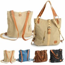 Women Casual Handbag Canvas Shoulder Bags Tote Travel Bag Backpack Schoo... - £15.85 GBP