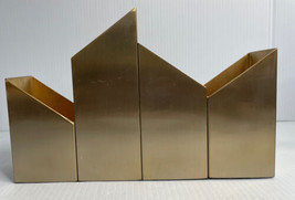 Nate Berkus Asymmetrical Desk Vanity Organizer Brass Gold Tone Modern 9X6X2.5 - £19.74 GBP