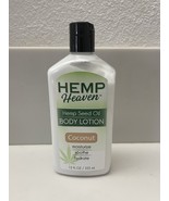 HEMP HEAVEN Organic Hydrating Hemp Body Lotion  Coconut 12 Oz Bottle-NEW! - £3.83 GBP
