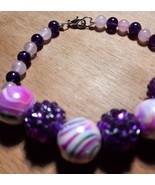 Handcrafted purple nugget bracelet Size 6 - 7 - £13.28 GBP
