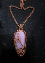 Natural Pink Opal Pear Shape Pendant, Pink Gemstone Necklace - £110.29 GBP
