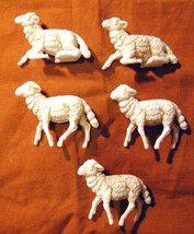 5 pecore sheeps del presepe crib vintage made in italy anticate pecorell... - $15.52