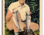 Trout Fisherman w Catch Kane Pennsylvania PA UNP Linen Postcard N20 - $4.90