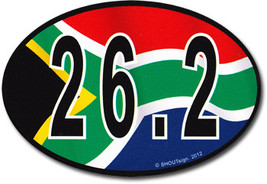 South Africa Wavy Oval Marathon Sticker - $2.70