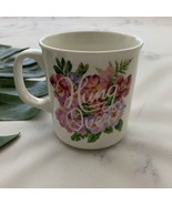 Genuine Fred Hung Over Coffee Mug White Pink Floral Joke Gift Pretty Cup - $18.80