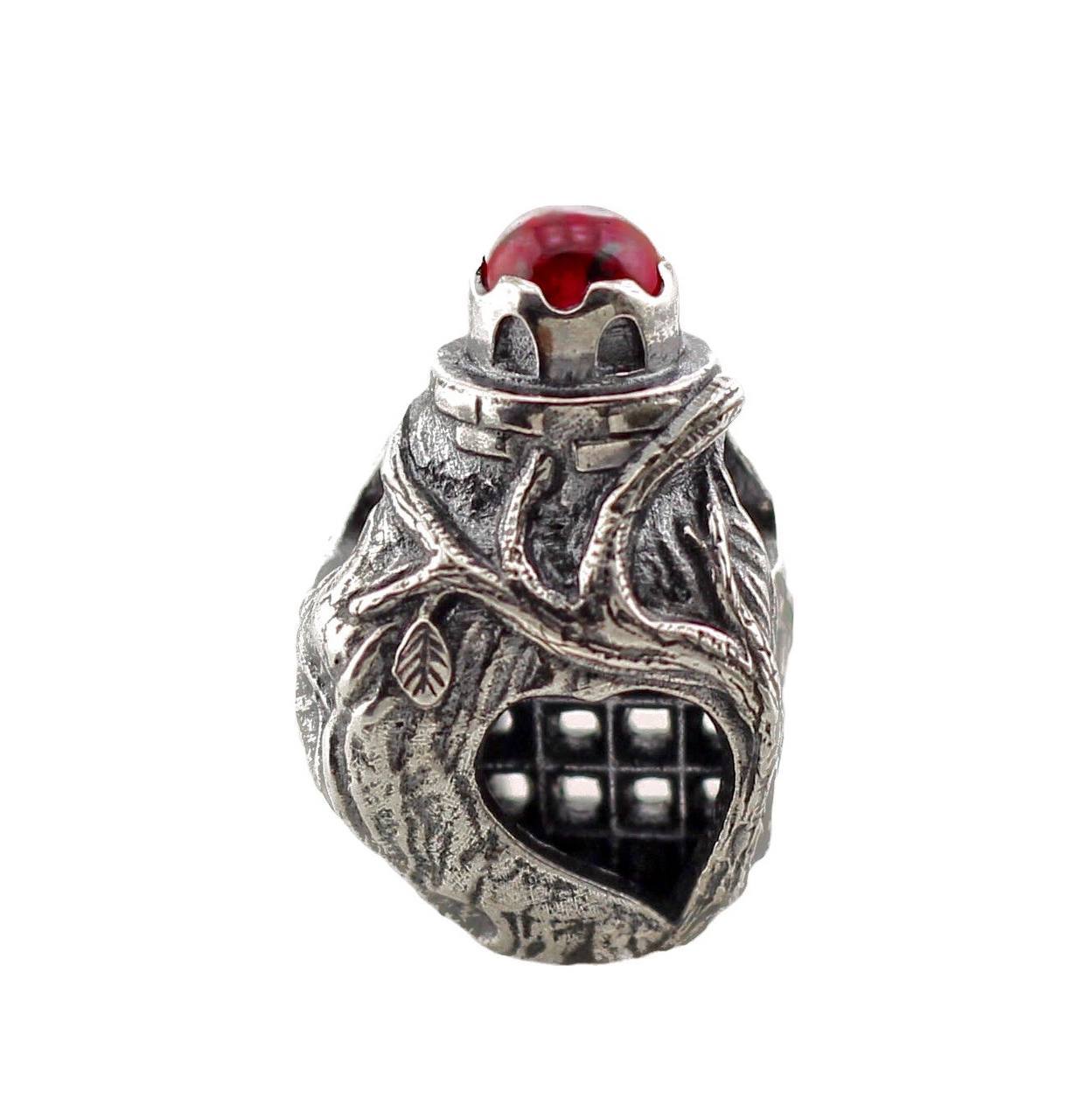 Primary image for Imfando. Silver pendant with cherry rhodolite. The shape of anatomical hearts. 