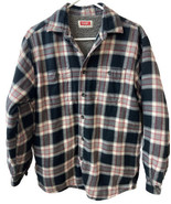 Wrangler Sherpa Lined Flannel Shacket Mens Size S Black Plaid Shirt Jacket - £22.35 GBP