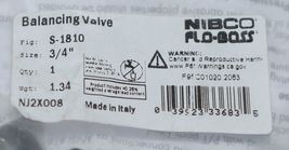 Nibco Flo Boss NJ2X008 3/4 Inch Balancing Valve S1810 Soldered Ends image 5
