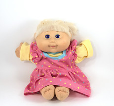 CPK Cabbage Patch Kid Doll 2011 Blue Eyes Blond Pink &amp; Yellow Dress 13&quot; Read - £10.29 GBP