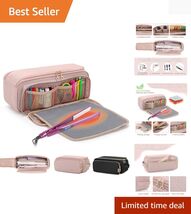Chic Pink Hair Tools Travel Bag with Heat-Resistant Mat - Ultimate Organ... - $38.56