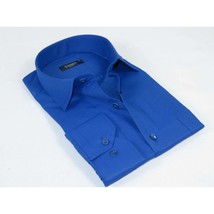 Men's Shirt By CASILA Turkey Cotton Blend Long Sleeves 502000-04 Solid Royal image 2