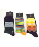 3 Pack Yo Sox Graphic Print Mens Crew Socks Geometric Dress Size 7-12 - £17.32 GBP