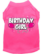 Pet Dog Cat Clothes Birthday Girl Screen Print Shirt Bright Pink 7 Sizes - £14.02 GBP