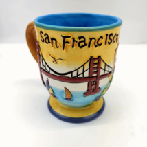 SNCO San Francisco Coffee Mug Golden Gate Cityscape Streetcar 3D Embossed - $8.97