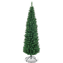 Artificial PVC Pencil Christmas Tree Holiday Decor Slim Stand Multiple S... - £71.93 GBP+