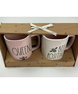 Rae Dunn Boxed Mug Set Queen &amp; Bee Positive Coffee  Mugs Ceramic Pink Wh... - $41.72