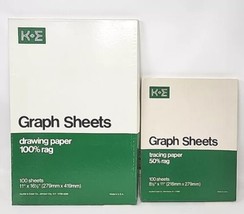K+E Keuffel &amp; Esser 100 Graph Sheets 8.5x11&quot; Drawing Paper Vintage WS7C - £78.63 GBP