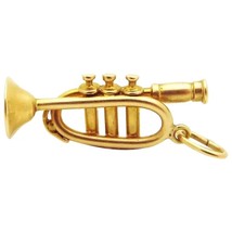 Vintage 14K Gold 3D Walter Lampl Trumpet Charm Pendant 1940s - £179.20 GBP