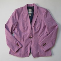 NWT J.Crew Houndstooth Peplum Back Blazer in Vintage Fuchsia Ivory Jacket 10 - £87.33 GBP