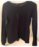Banana Republic Womens Black Long Sleeve Open Back Shirt Size Small - $5.99