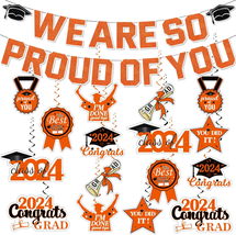 Orange Graduation Party Decorations 2024, We Are so Proud of You Graduation Bann - £16.32 GBP