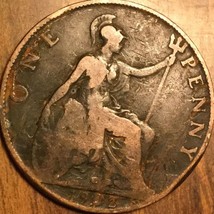 1902 Uk Gb Great Britain One Penny Coin - £1.39 GBP
