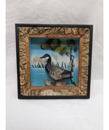 Vintage Cabin Nature Goose In A Lake Shadowbox Portrait 7&quot; X 7&quot; X 2&quot; - £21.67 GBP