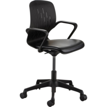 Safco Shell Desk Chair - Black Vinyl Plastic Seat - Black Plastic Back -... - $166.99