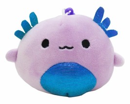 Monica the Purple Axolotl ~ 3.5&quot; inch Clip On Squishmallow ~ Colourful Crew Squa - £6.30 GBP