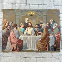 Vintage L&#39;Ultima Cena Pittura Da Numero senza Cornice 24x18 Pbn Gesù Cristo - £40.20 GBP