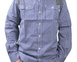 Orisue Blue White Gingham Pittsburgh Long Sleeve Woven Button Down Up Sh... - $36.74