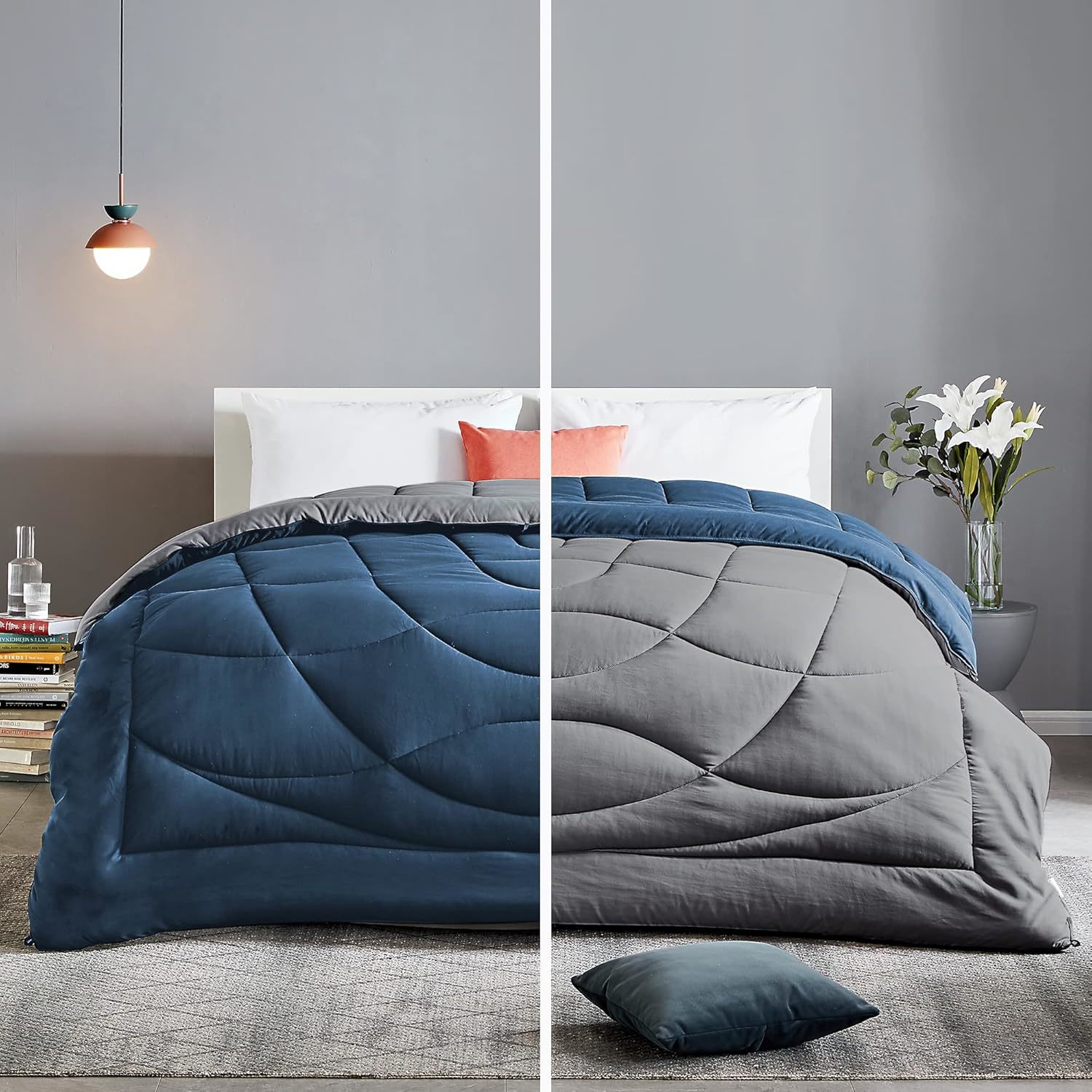 Sleep Zone Queen Comforter Duvet Insert, Down Alternative Reversible Com... - $47.96