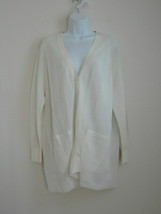 NWT AKRIS Foam White Cotton Silk Fine Net Knit Long Cardigan Sweater 12 - £151.44 GBP