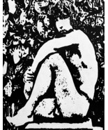 Garden Nude  naked man. acrylic painting - $125.00