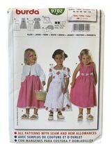 Burda 9702 Girls Dress &amp; Jacket Sewing Pattern Sizes 18M-5 - $9.52