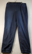 LOGO by Lori Goldstein Pants Womens Size 12 Blue Cotton Pockets Elastic Waist - £10.92 GBP