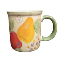 Gibson Designs FRUIT GROVE 3-Mugs Apples Pears 12 Oz Fruit &amp; Flowers Coffee Cup - £18.68 GBP