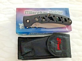 Frost Cutlery &quot;Millennium&quot; Folding Knife 7239B With Pocket Clip And Nylon Pouch - £4.73 GBP