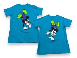 Vtg 90s Mickey &amp; Co Disney Mickey Mouse Aqua Two Sided Graphic T Shirt Sz L - £18.96 GBP