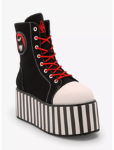 YRU X Emily The Strange Goth, Emo, Punk Stripe Platform Boots 8 - $115.00