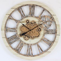 Wall clock 36 inches with real moving gears Desert Beige - £342.92 GBP