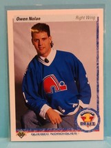 1990-91 Upper Deck Hockey Owen Nolan Rookie Card #352 - Quebec Nordiques NM/MT - £1.19 GBP