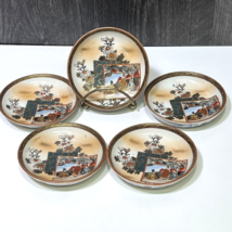 Set of 5 Japanese Porcelain Kutani Coasters Small Plates 3.5&quot; - $53.46