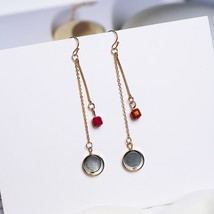 2021 Elegant Simple Circle Round Shell Earrings For Women Delicate Red Rhineston - £6.72 GBP