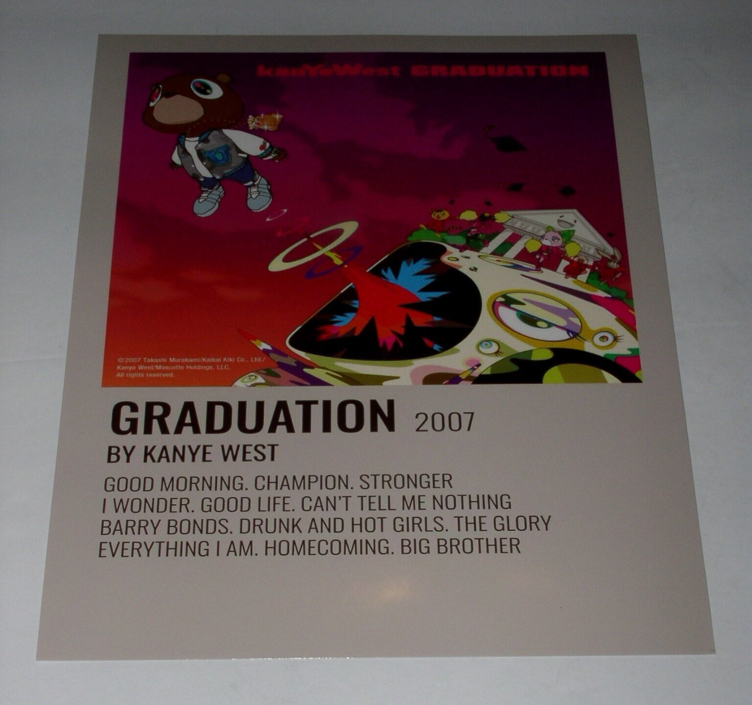 Kanye West Poster Card Graduation 2007 8X10 Color Glossy New Condition - $7.99
