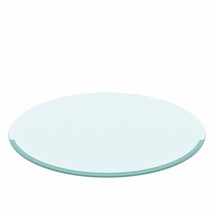 28&quot; Inch Round Tempered Glass Table Top Clear Glass 3/8 Inch Thick Beveled Polis - £58.34 GBP